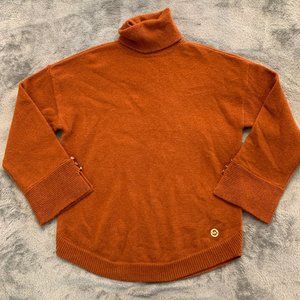 Michael Kors Sweater Turtleneck Wool Alpaca Blend Pullover SMALL Orange
